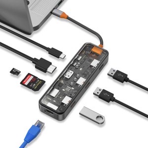 هاب 8 پورت Type-C بیوا مدل  HUB-03